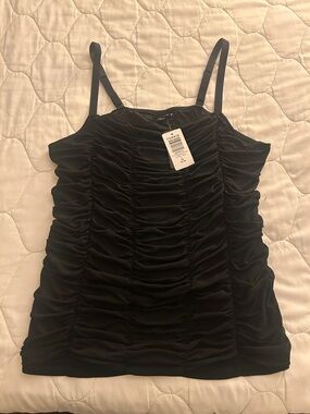 torrid Black Ruched Camisole with Adjustable Straps